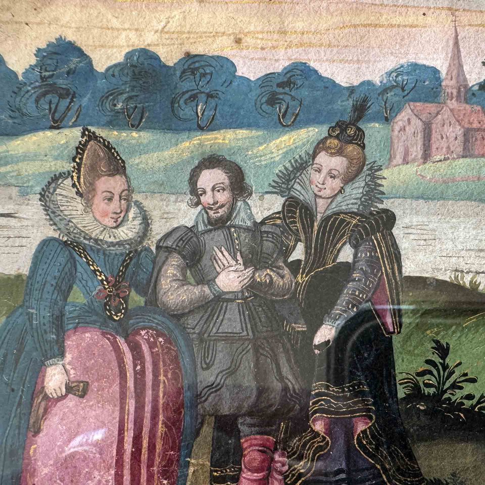 Gouache sur Vélin "Le Filtre d'Amour" (France) - Fin du XVIe / Début du XVIIe siècle