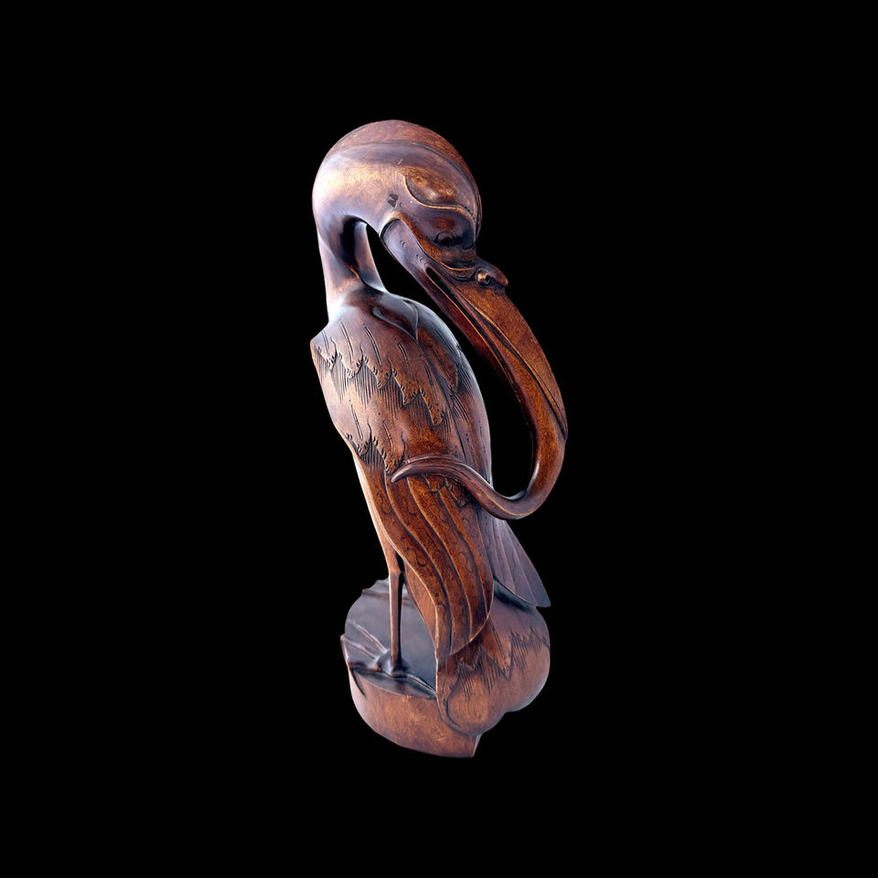 Oiseau en Bois Sculpté (Bornéo) - Années 1930
