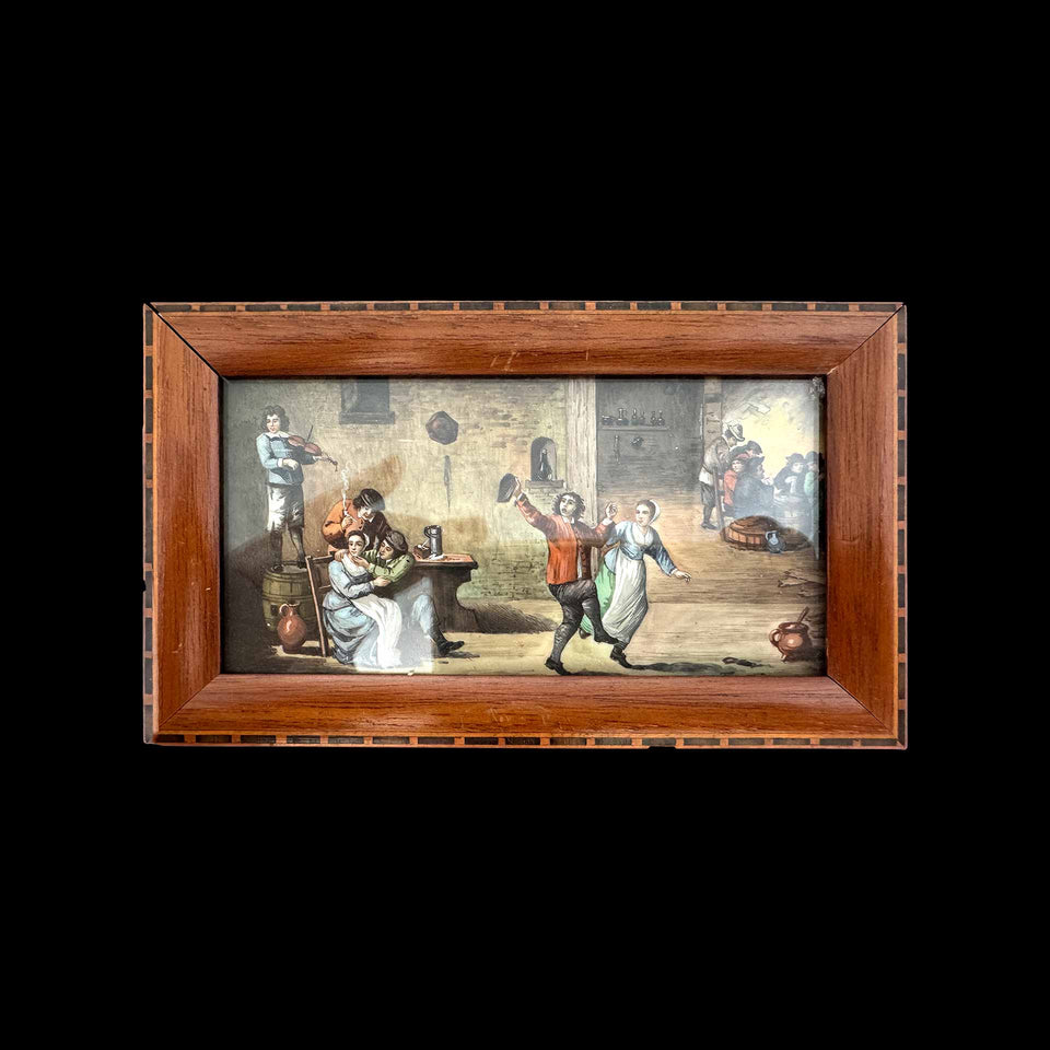 Petite Miniature d'un Village sur Vélin (France) - XVIIe siècle