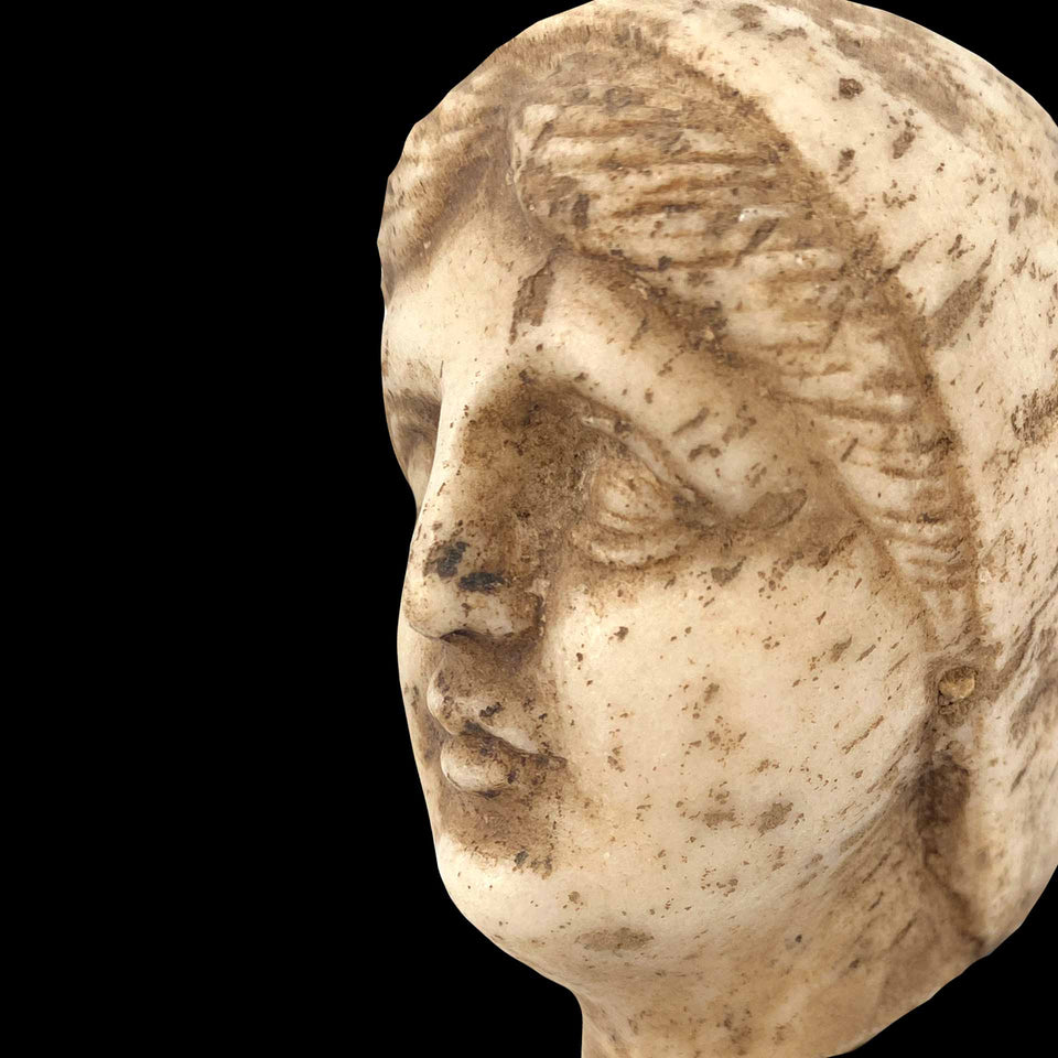 Petite Tête Romaine en Marbre (Rome) - Ier Avant à Ier Après JC