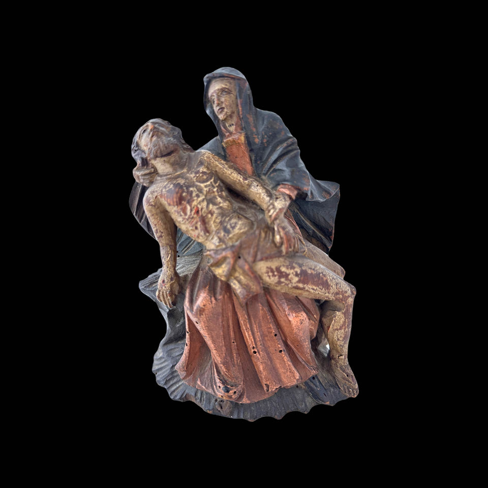 Piéta en Bois Sculpté Foncé (France) - XVIIe siècle