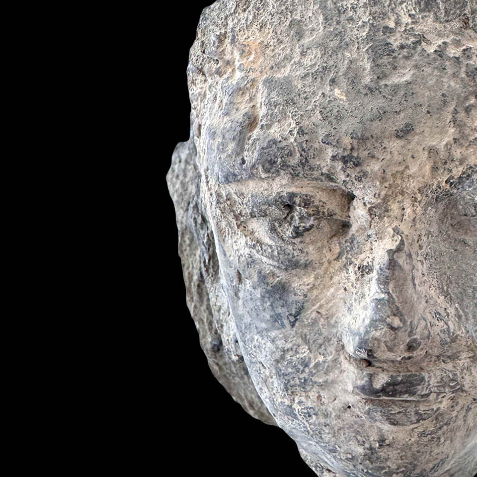 Tête de Bouddha Gandhara en Schiste Gris (Gréco-Bouddhique) - Ier à Ve siècle