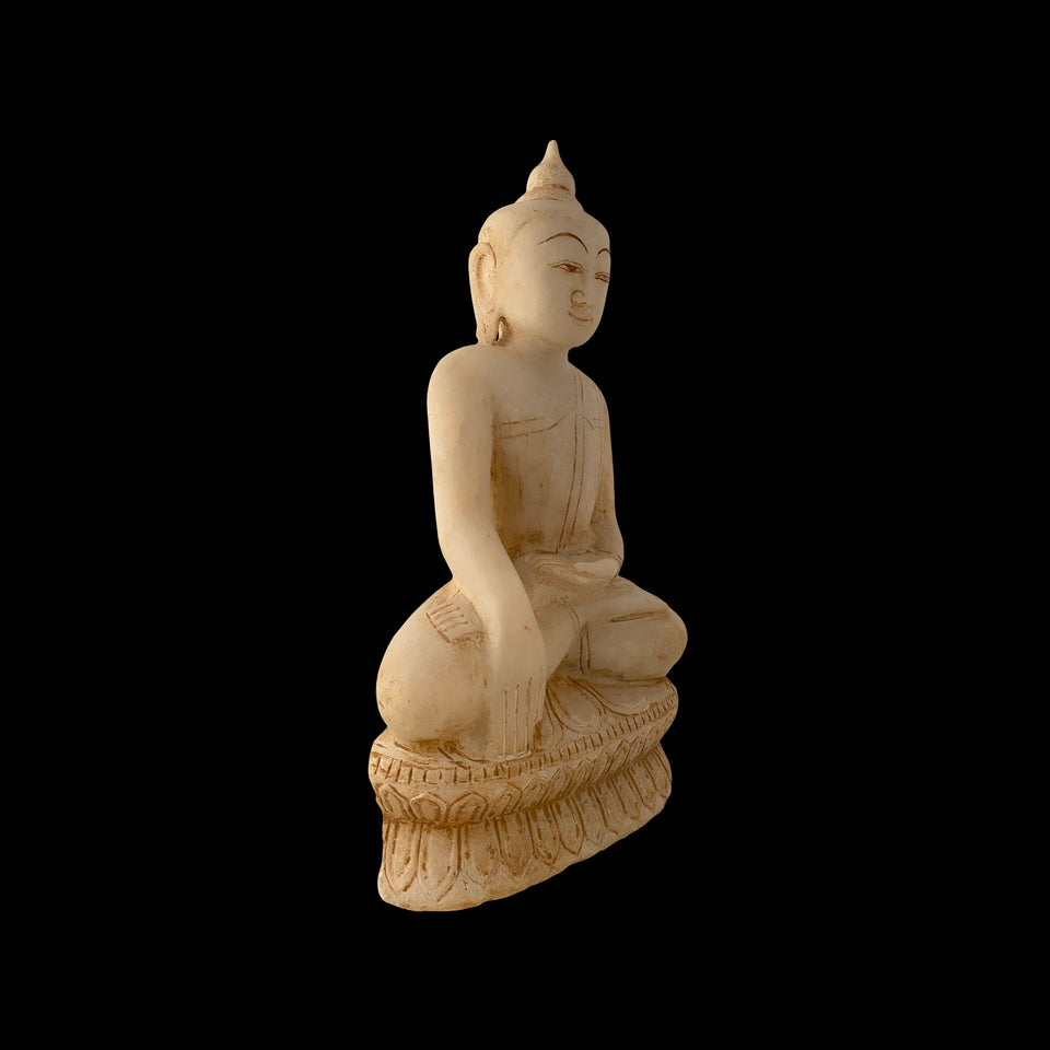 Bouddha en Marbre Blanc (Birmanie) - Fin du XIXe/Début du XXe siècle