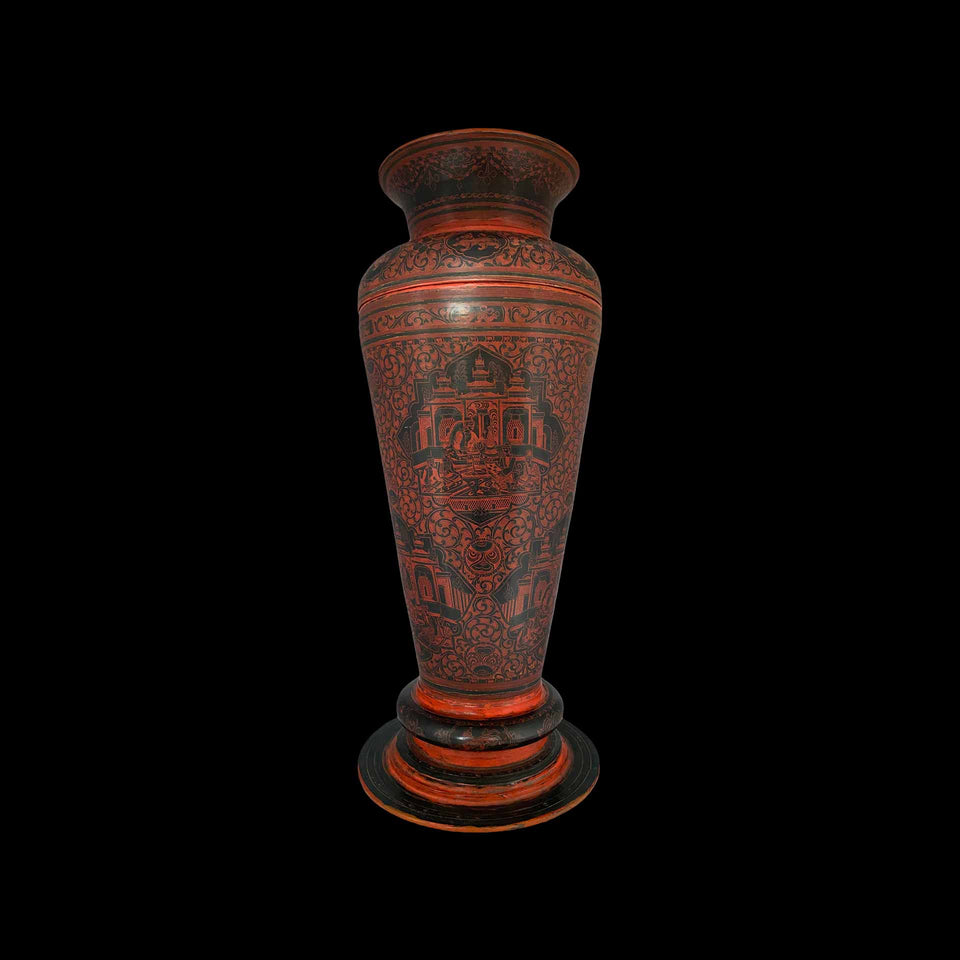 Paire de Vases en Laque (Birmanie) - Fin du XIXe/Début du XXe siècle