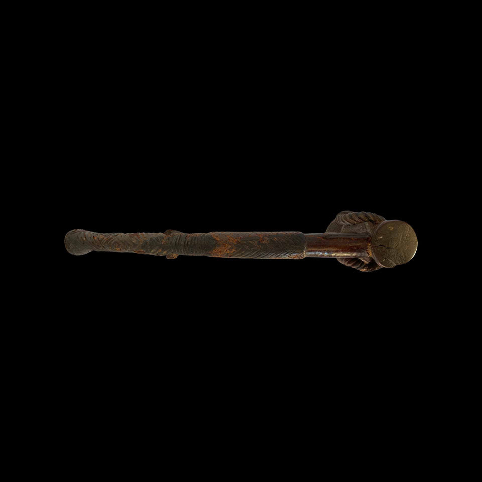 Pipe de Chefferie Kuba en Bois Sculpté (Congo) - XXe siècle