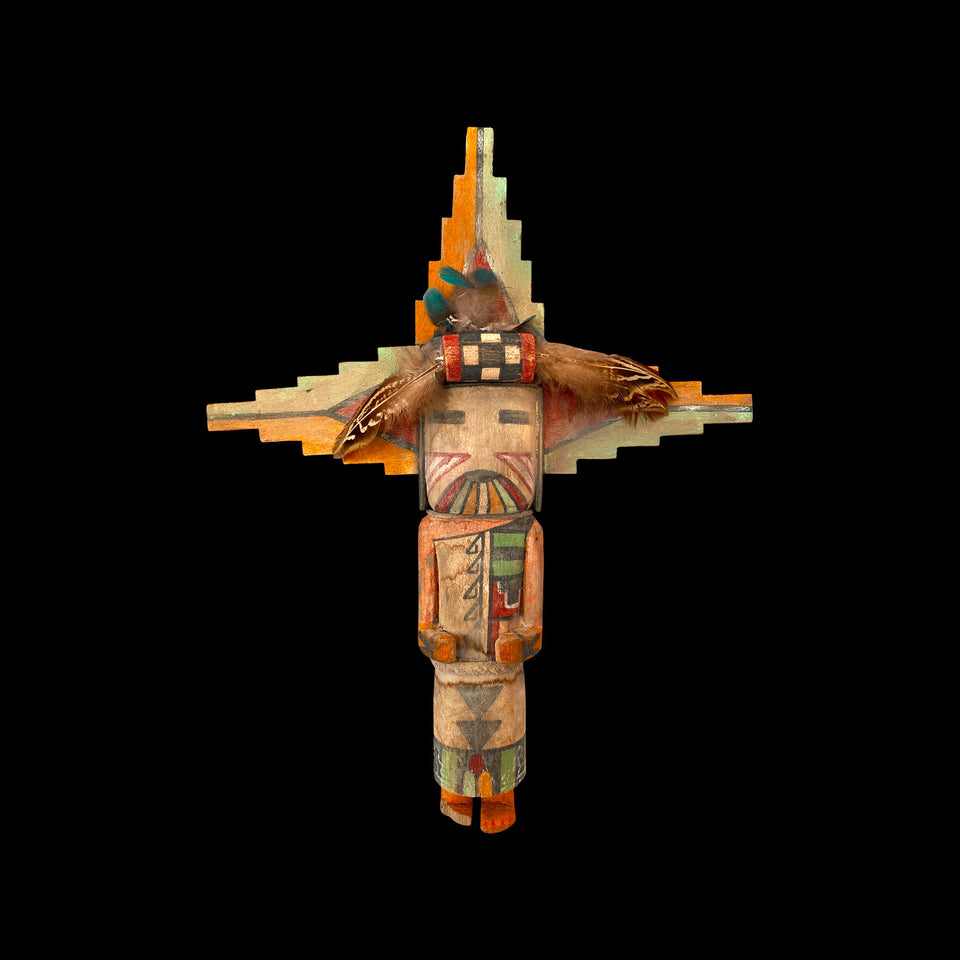 Poupée Kachina Hopi d’Arizona en Bois de Peuplier Américain Sculpté (États-Unis) - Années 1940/1950