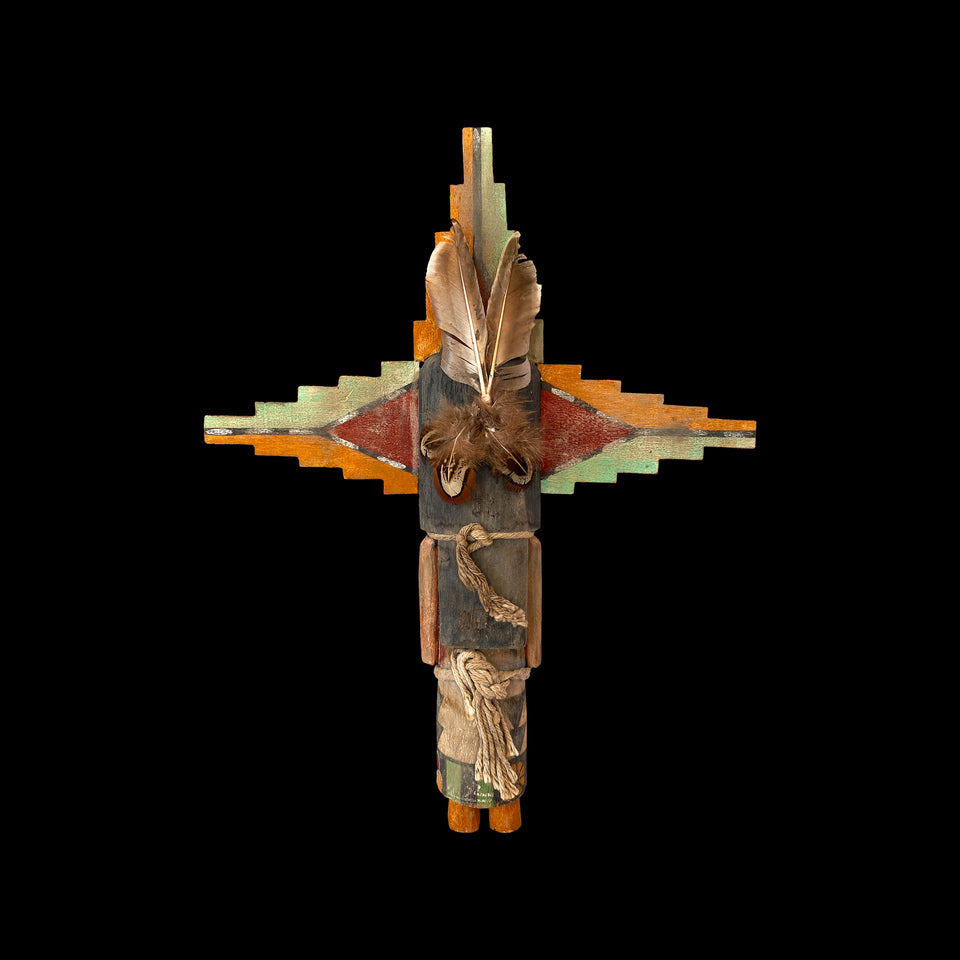 Poupée Kachina Hopi d’Arizona en Bois de Peuplier Américain Sculpté (États-Unis) - Années 1940/1950