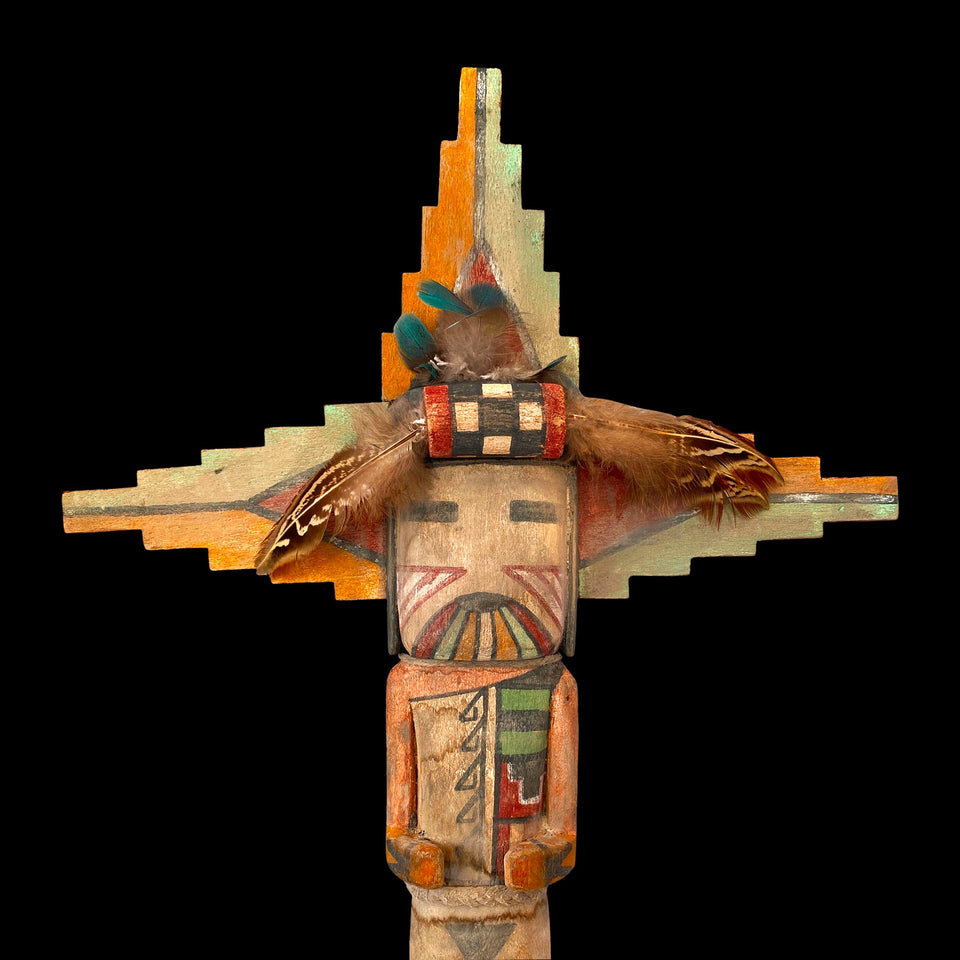 Poupée Kachina Hopi d’Arizona en Bois de Peuplier Américain Sculpté (États-Unis) - Années 1940/1950
