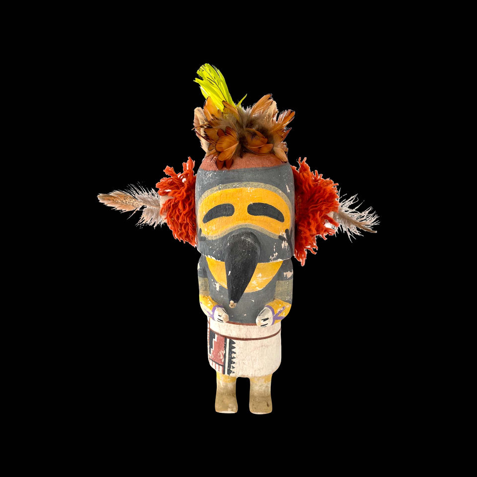 Poupée Kachina Hopi d'Arizona "Oiseau" en Bois de Peuplier Sculpté (Etats-Unis) - Années 1950/1960
