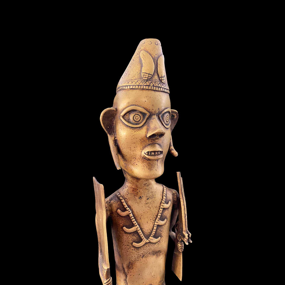 Sculpture Chasseur Naga en Bronze (Inde) - Fin du XIXe siècle