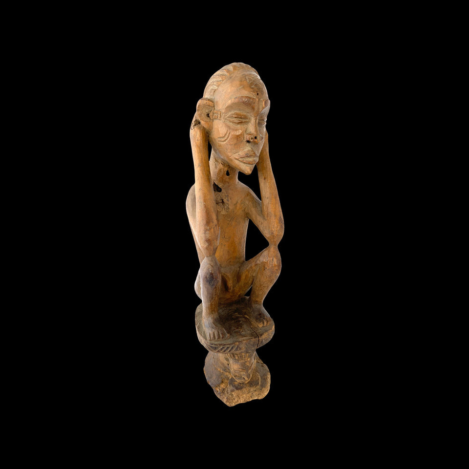 Statuette Songyé en Bois Clair (République Démocratique du Congo) - Années 1930