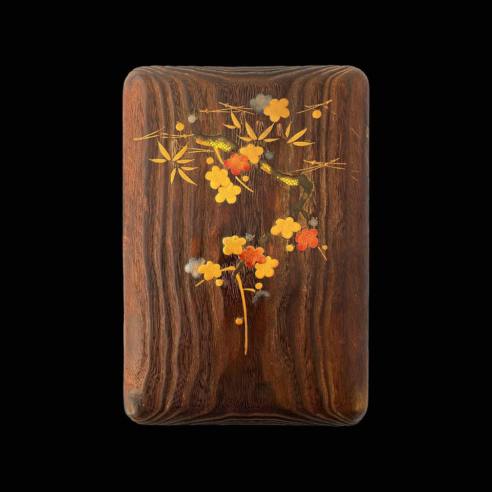 Suzuribako Or et Rouge en Bois Laqué (Japon) - Fin du XIXe siècle