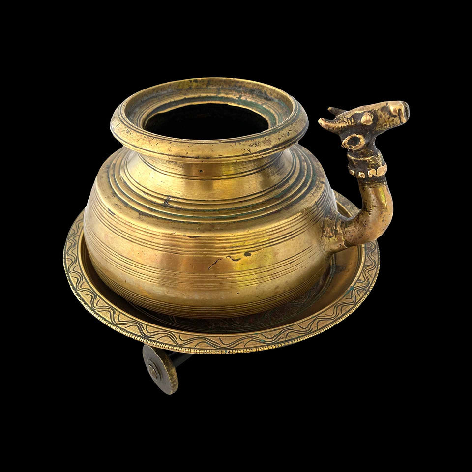 Théière et son Plateau en Bronze (Rajasthan) - Seconde moitié du XIXe siècle