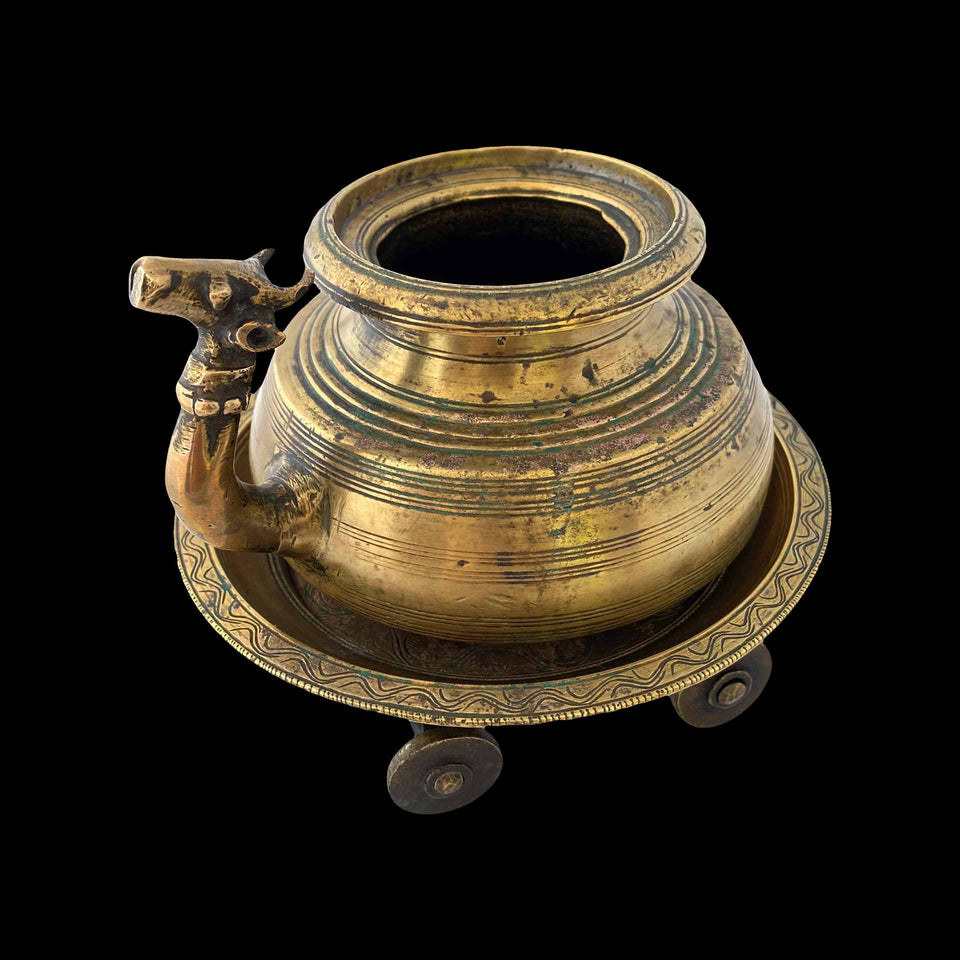 Théière et son Plateau en Bronze (Rajasthan) - Seconde moitié du XIXe siècle