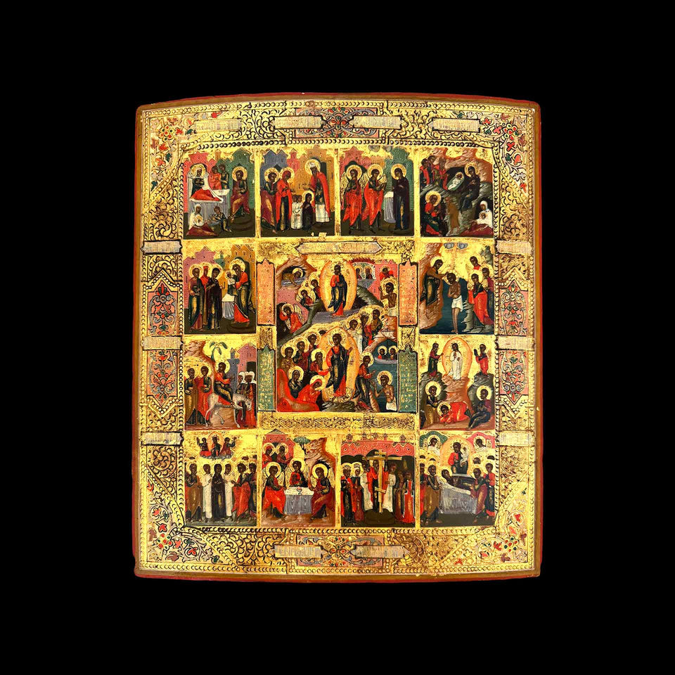 Icône des Douze Fêtes (Russie) - XIXe siècle