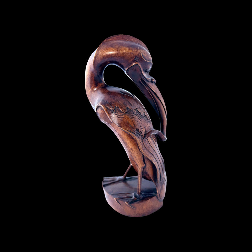 Oiseau en Bois Sculpté (Bornéo) - Années 1930