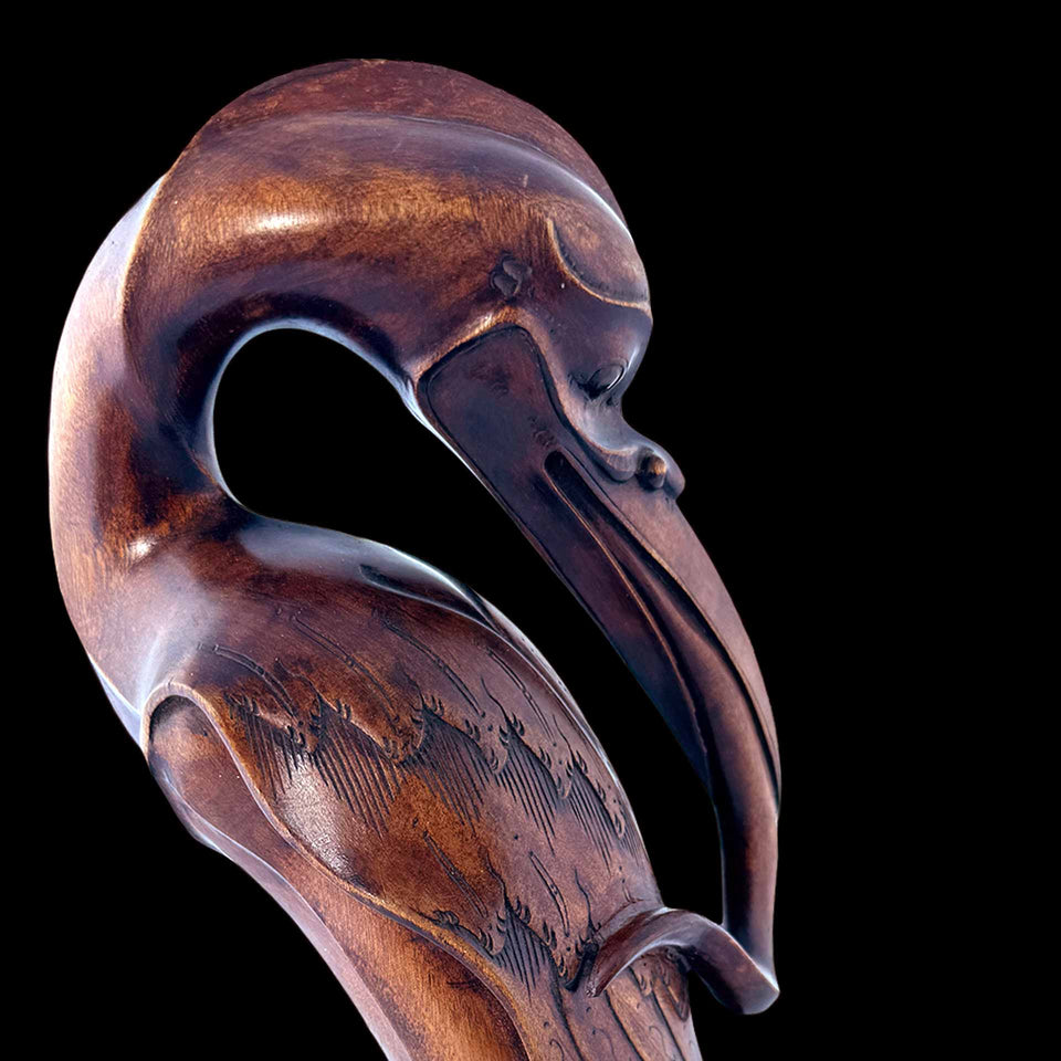 Oiseau en Bois Sculpté (Bornéo) - Années 1930