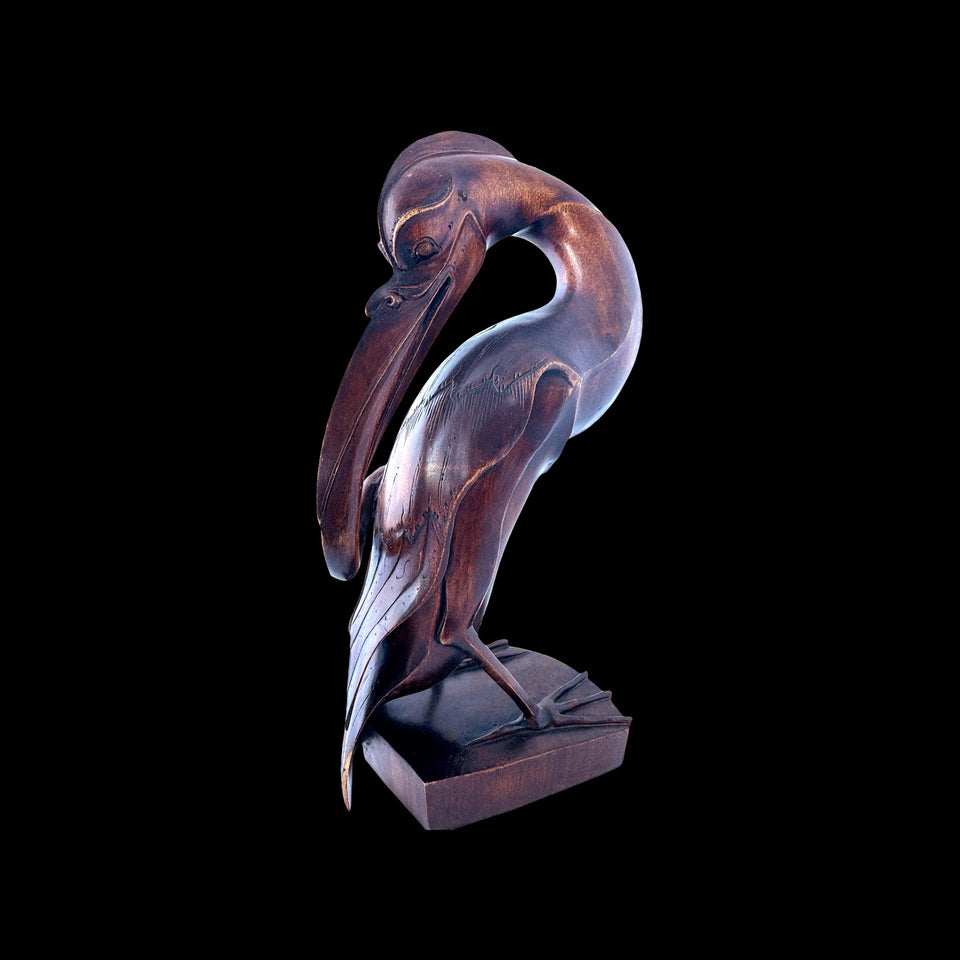 Oiseau en Bois Sculpté (Bornéo) - Années 1930