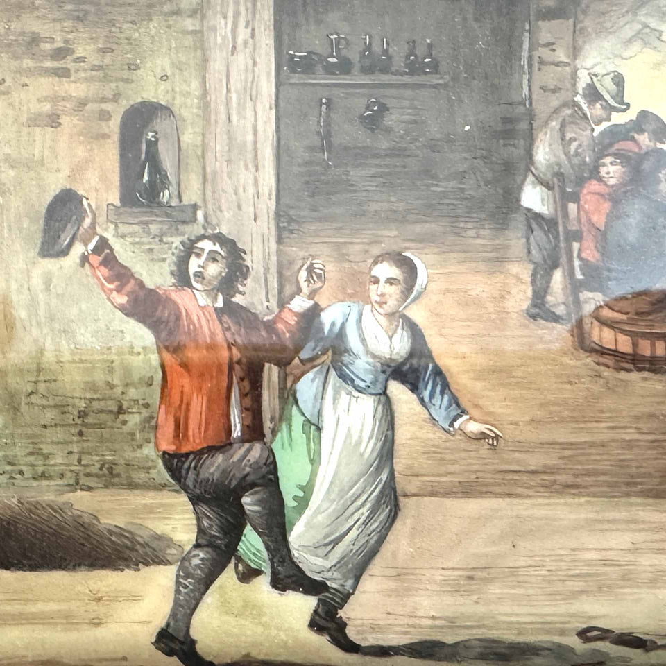 Petite Miniature d'un Village sur Vélin (France) - XVIIe siècle