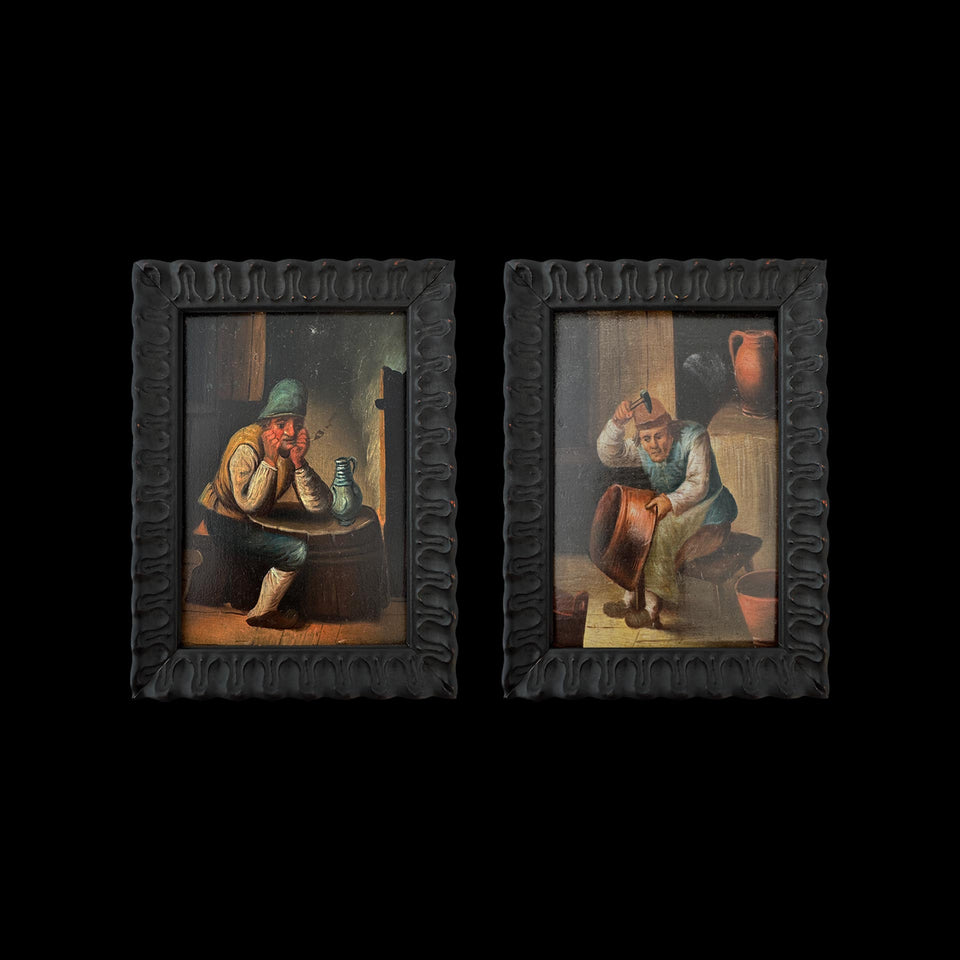 Petits Tableaux Flamands sur Panneaux de Bois (Flandre) - XVIIe Siècle