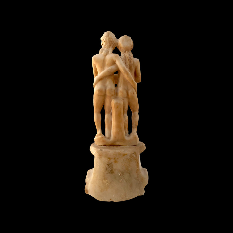 Adam et Eve en Albâtre Scuplté (Flandres) - XVIIe siècle