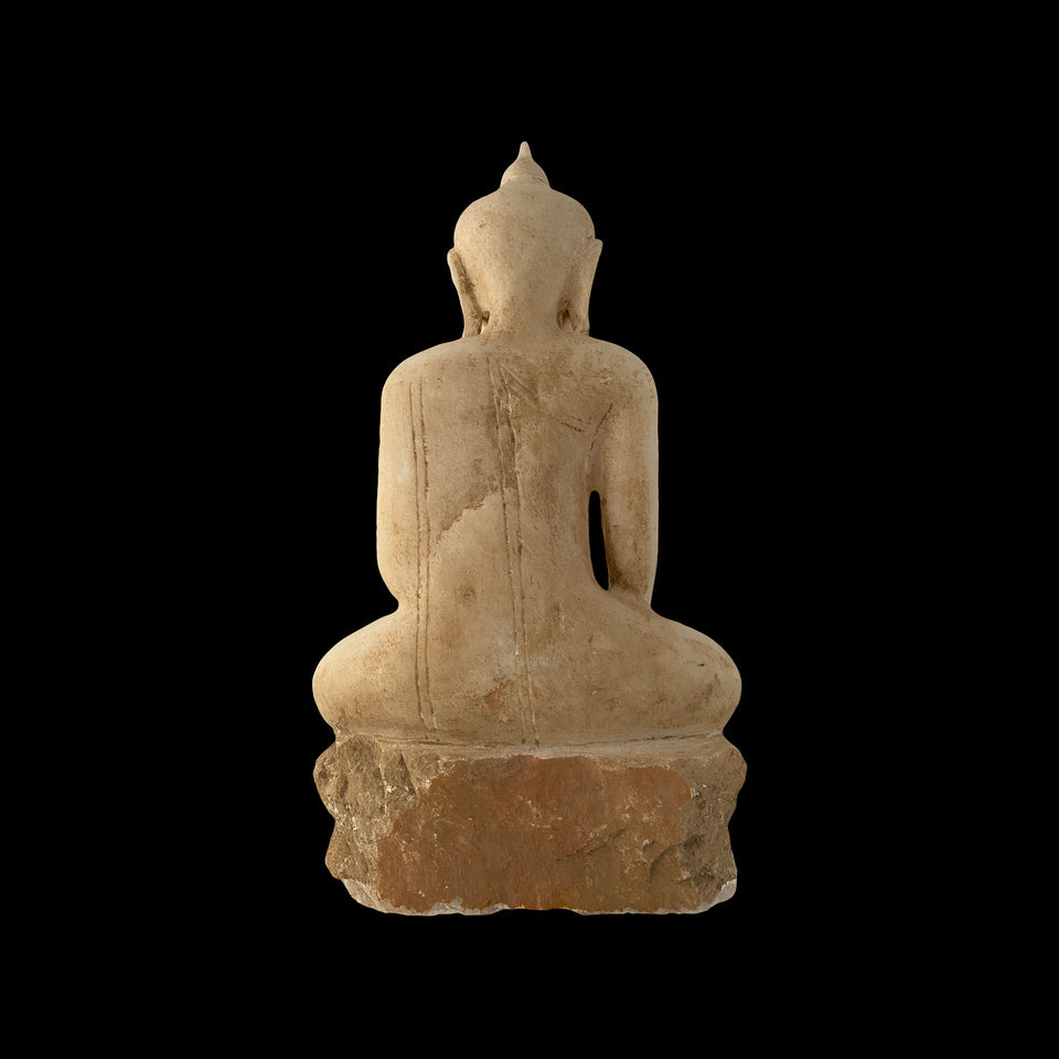 Bouddha en Marbre Blanc (Birmanie) - Fin du XIXe/Début du XXe siècle