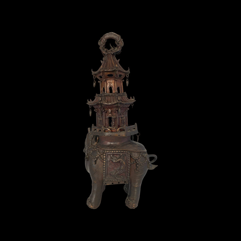 Brûle-Parfum « Éléphant Harnaché » en Bronze (Chine) - XIXe siècle (Dynastie Tsing)