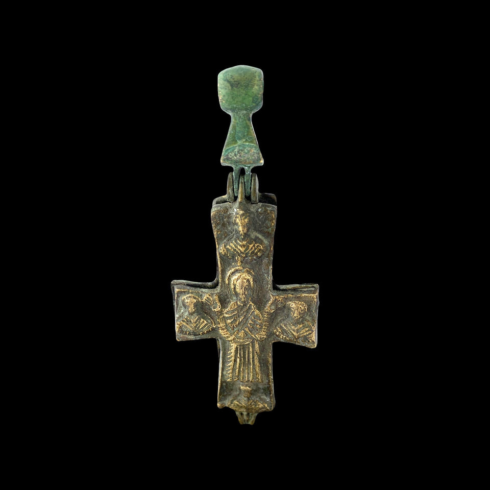 Croix en Encolpion en Bronze (Byzance) - XIIIe à XIVe siècle