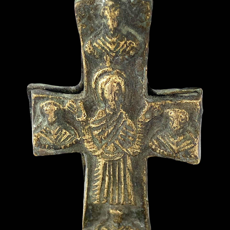 Croix en Encolpion en Bronze (Byzance) - XIIIe à XIVe siècle