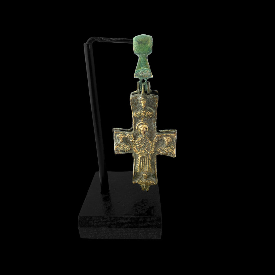 Croix en Encolpion en Bronze (Byzance) - XIIIe à XIVe siècle