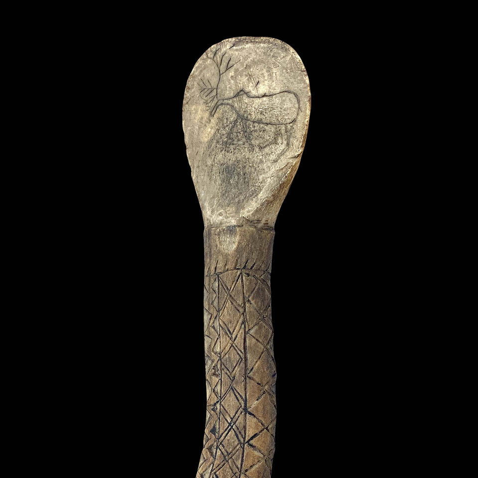 Cuillère Inuit en Os et Corne (Alaska) - XXe siècle