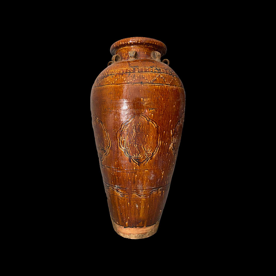 Jarre Jaraï en Céramique Caramel (Vietnam) - Fin du XIXe/Début du XXe siècle