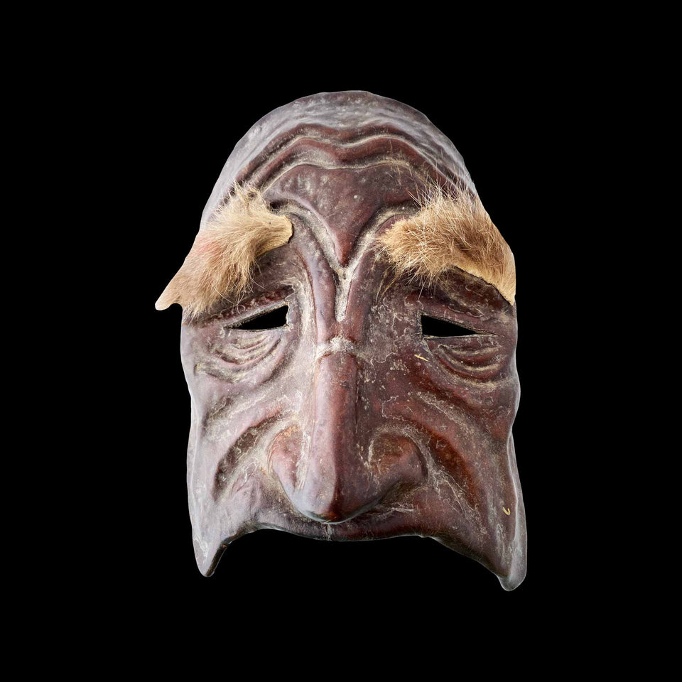 Masque de Théâtre Nô en Cuir (Japon) - Période Meiji, fin du XIXe siècle