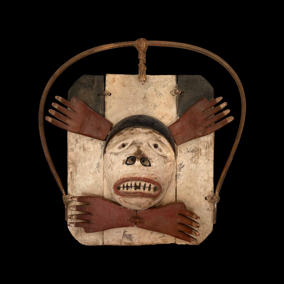 Masque Yupik en Bois Sculpté (Alaska) - XXe siècle