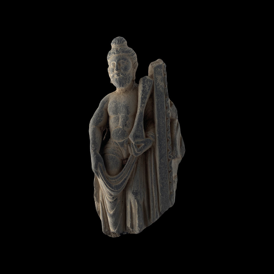 Personnage Servant Debout Gandhara en Schiste Gris (Gréco-Bouddhique) - Ier/Ve siècle