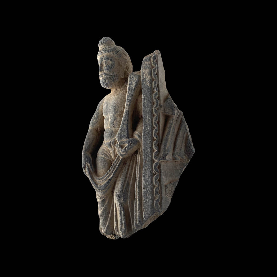 Personnage Servant Debout Gandhara en Schiste Gris (Gréco-Bouddhique) - Ier/Ve siècle