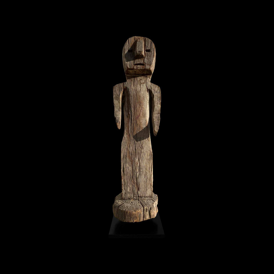 Petite statue Funéraire Jaraï de Femme en Bois Sculpté (Vietnam) - Années 1960/1970