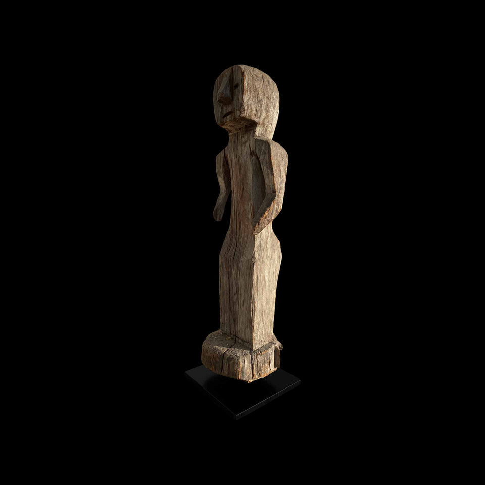 Petite statue Funéraire Jaraï de Femme en Bois Sculpté (Vietnam) - Années 1960/1970