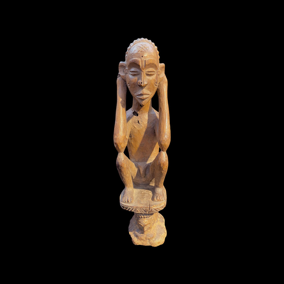 Statuette Songyé en Bois Clair (République Démocratique du Congo) - Années 1930