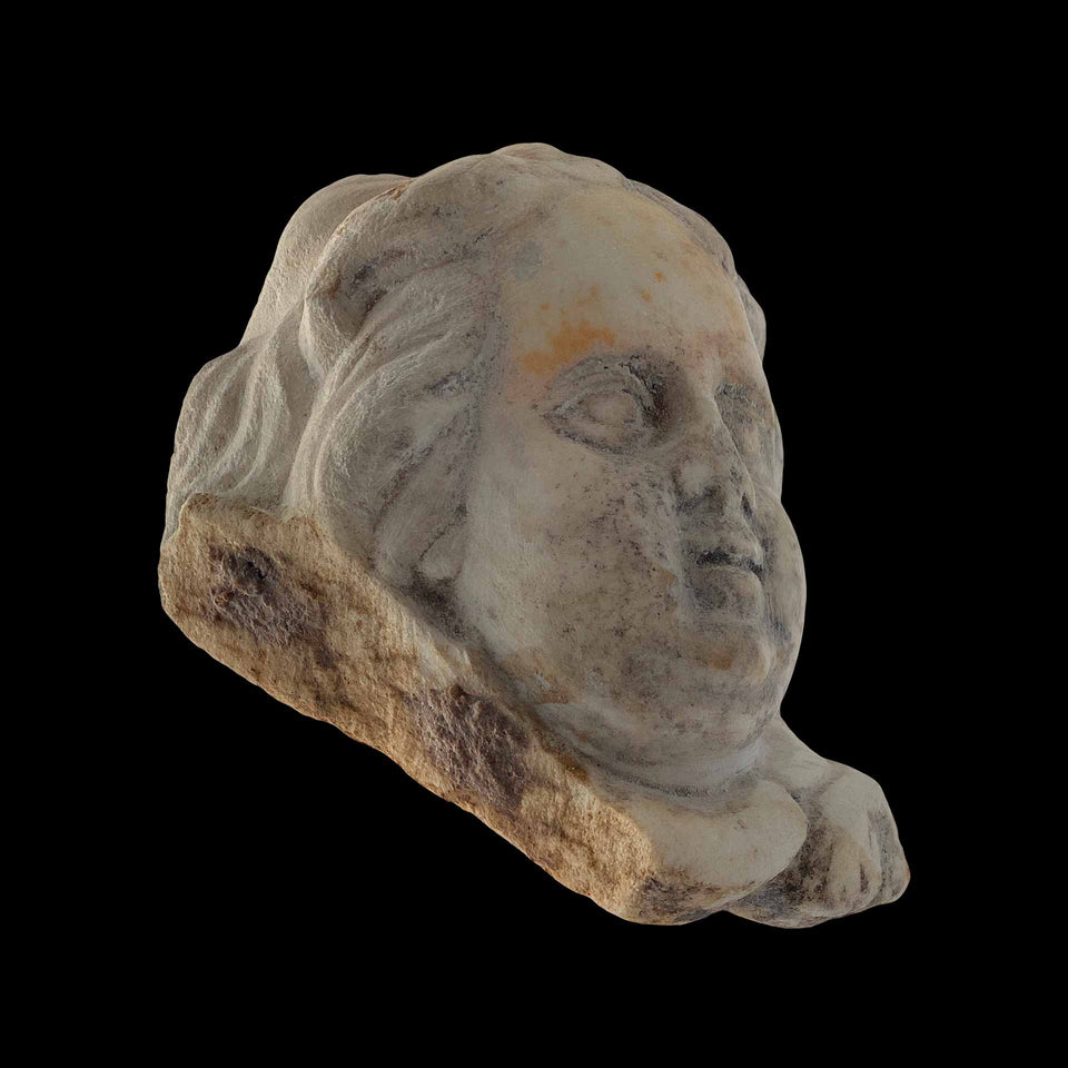Tête d’Enfant en Marbre Blanc Romaine - 2000 ans environ
