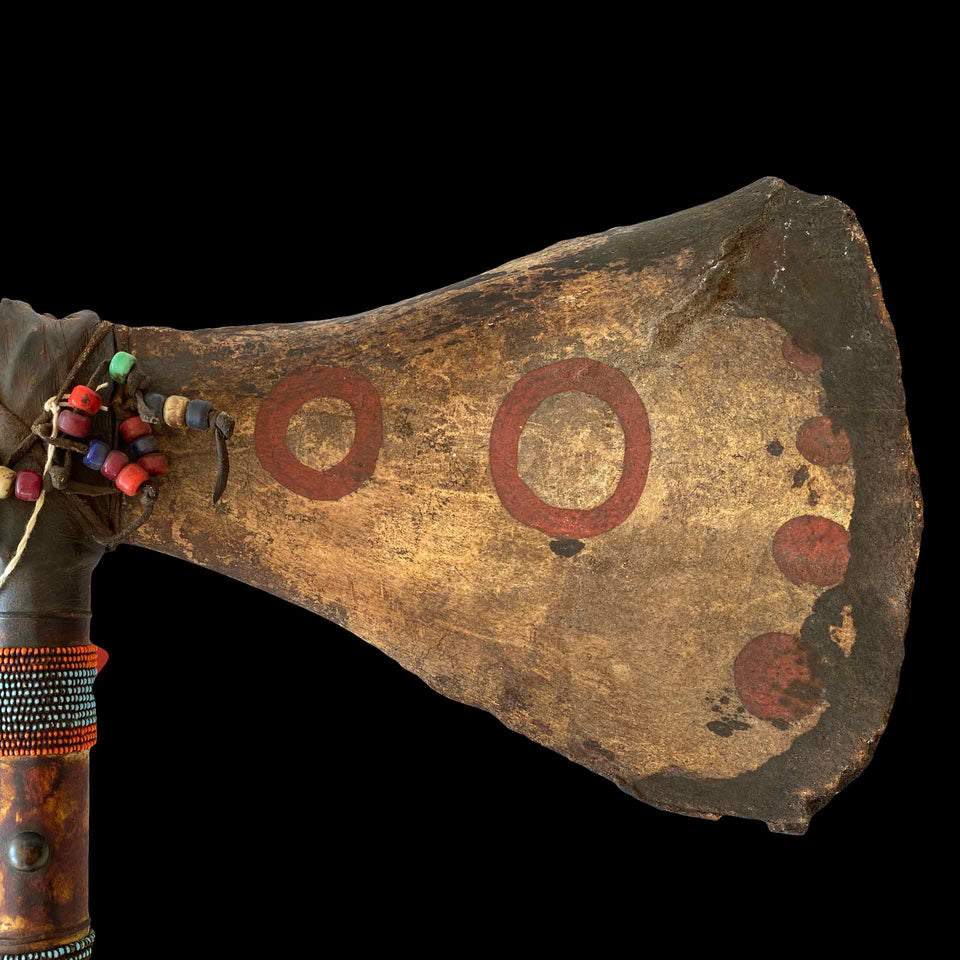 Tomahawk Amérindien en Os et Cuir (U.S.A) - Début du XXe siècle