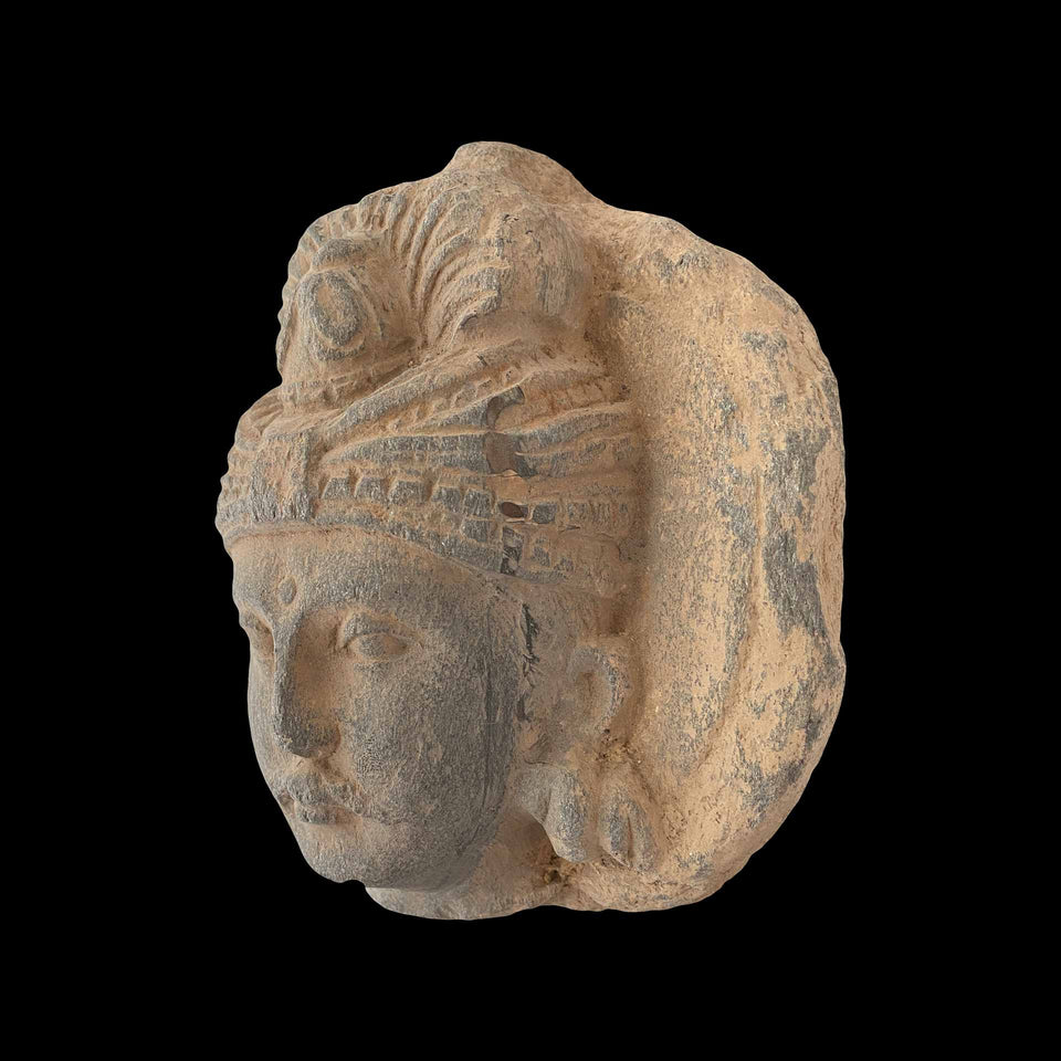 Visage de Boddhisattva Gandhara en Schiste Gris (Gréco-Bouddhique) - Ier à Ve siècle