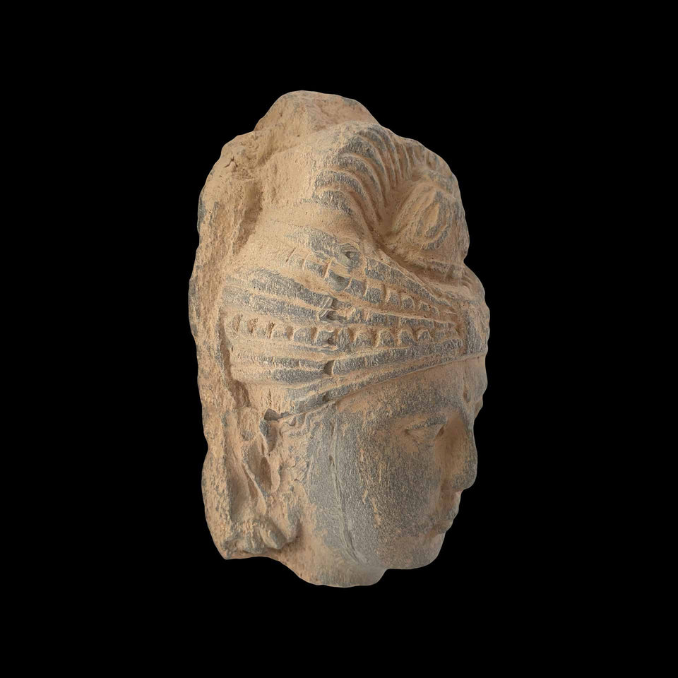 Visage de Boddhisattva Gandhara en Schiste Gris (Gréco-Bouddhique) - Ier à Ve siècle